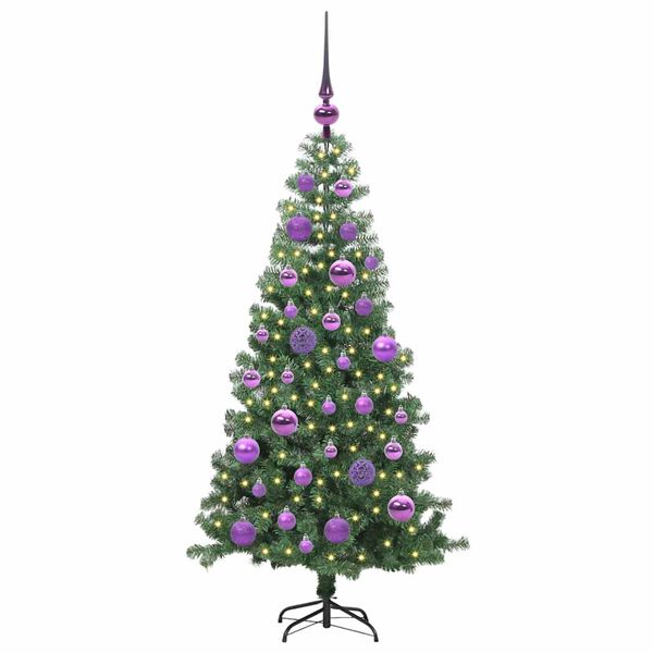 vidaXL Juletr&aelig; med 150 LED'er med stativ Gr&oslash;n 120 cm PVC
