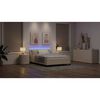 vidaXL Box spring seng med madras med LED Creme 160 x 200 cm Stof