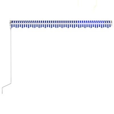 vidaXL automatisk foldemarkise 450 x 300 cm blå og hvid