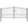 vidaXL Dobbelt Port med l&aring;s Woerden Gr&aring; 400 x 224,5 cm St&aring;l