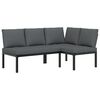 vidaXL sofas&aelig;t til haven 2 dele med hynder aluminium sort