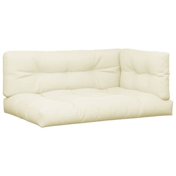 vidaXL pallehynder 3 stk. stof cremefarvet