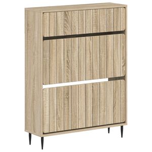 vidaXL Sko skab ZWOLLE 78 x 24 x 103 cm Konstrueret tr&aelig; Sonoma-eg