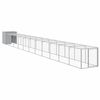 vidaXL h&oslash;nsehus med l&oslash;beg&aring;rd 110x1221x110 cm galvaniseret st&aring;l lysegr&aring;