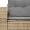 vidaXL 2-personers havesofa med hynder polyrattan beige