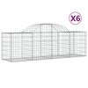 vidaXL buede gabionkurve 6 stk. 200x50x60/80 cm galvaniseret jern