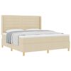 vidaXL Box spring seng med madras Creme 180 x 200 cm Stof