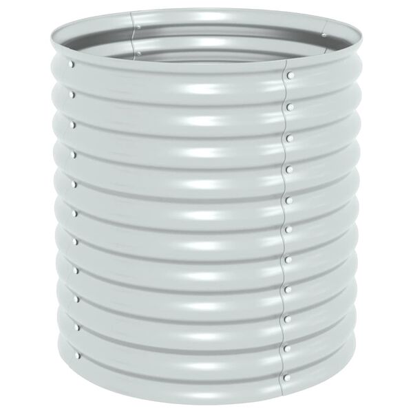 vidaXL forhøjet plantekasse 80x80x81 cm galvaniseret stål sølvfarvet