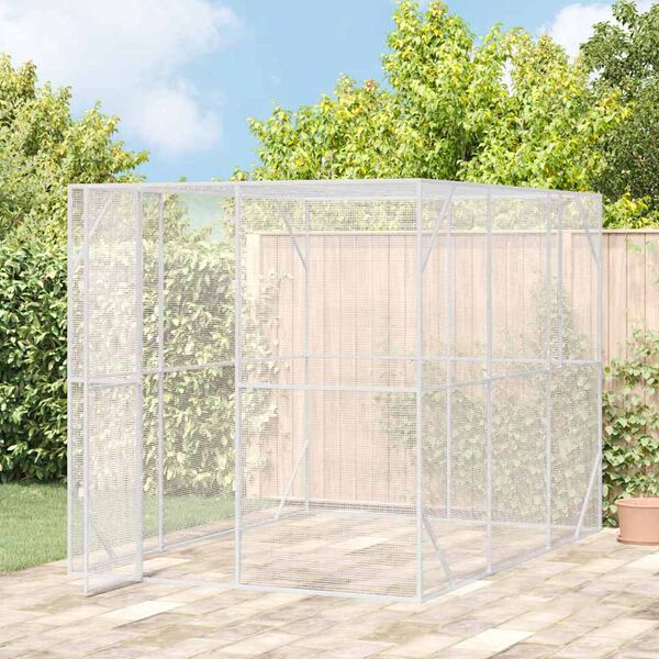 vidaXL Fuglebur Antracit 210 x 304 x 213 cm Galvaniseret st&aring;l