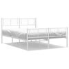 vidaXL sengeramme med sengegavl og fodg&aelig;rde 150x200 cm metal hvid