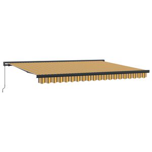 vidaXL Udtr&aelig;kkelig markise Gul og Gr&aring; 400 &times; 300 cm Canvas og Aluminium