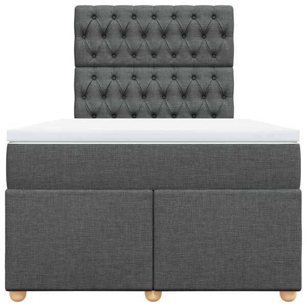 vidaXL kontinentalseng med madras 120x200 cm stof m&oslash;rkegr&aring;