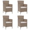 vidaXL havestole med hynder 4 stk. polyrattan beige