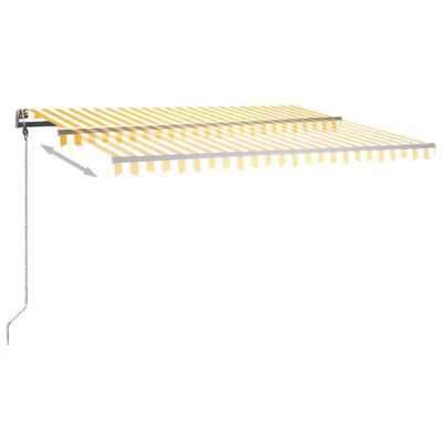 vidaXL markise m. LED-lys 400x300 cm manuel betjening gul og hvid