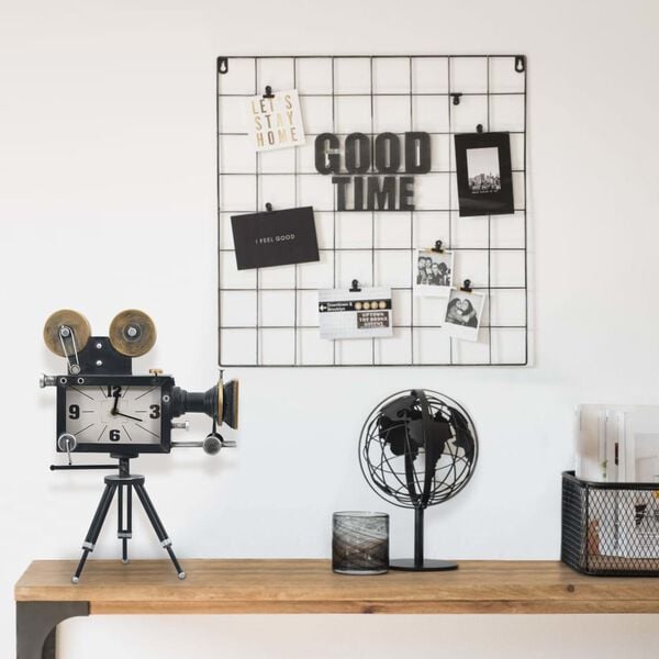 vidaXL bordur 34x18x47 cm jern og MDF sort