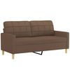 vidaXL 2-personers sofa med pyntepuder 140 cm stof brun
