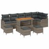 vidaXL Havesofa S&aelig;t med pude 10 pcs Gr&aring; polyrattan
