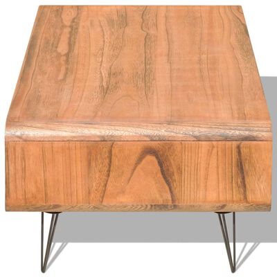 vidaXL sofabord 90x55,5x38,5 cm massivt kejsertræ brun