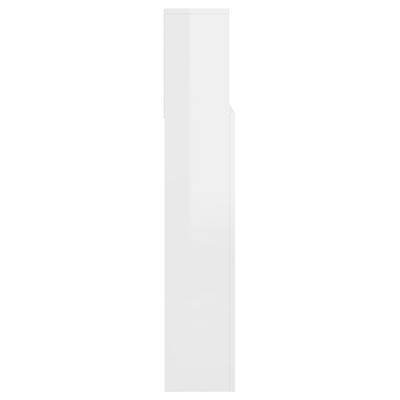 vidaXL sengegavl med opbevaring 140x19x103,5 cm hvid højglans