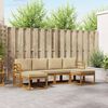 vidaXL Udend&oslash;rs sofagruppe 6 pcs Naturlig og Beige Konstrueret tr&aelig;