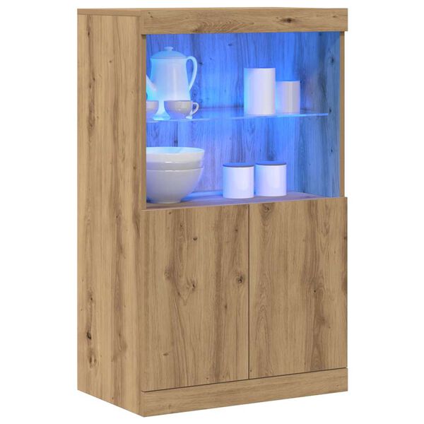 vidaXL LED Sideboard Brun 60 x 37 x 100 cm Konstrueret tr&aelig;