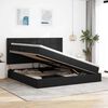 vidaXL Seng med opbevaring og LED med LED Sort 200 x 200 cm Polyester