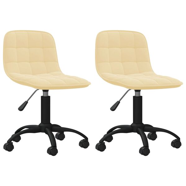 vidaXL drejelige spisebordsstole 2 stk. fl&oslash;jl cremefarvet