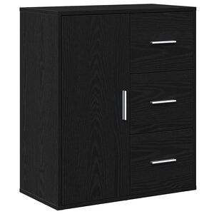 vidaXL Sideboard med skuffe Sort eg 60 x 31 x 70 cm Konstrueret tr&aelig;