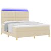vidaXL LED Box Spring Bed med madras Creme 180 x 200 cm Stof