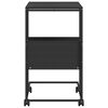 vidaXL sidebord med hjul 55x36x63,5 cm konstrueret tr&aelig; sort