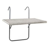 HI foldbart altanbord med bordplade 60x40 cm flettet look grå