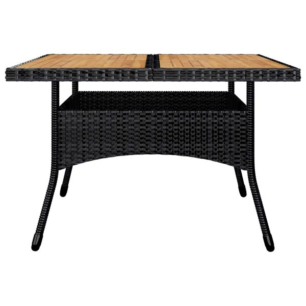 vidaXL spisebordss&aelig;t til haven 9 dele polyrattan og akacietr&aelig; sort