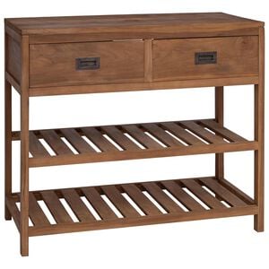 vidaXL Badev&aelig;relsesskab Naturfarvet 90 x 45 x 75 cm Massiv Teaktr&aelig;