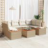 vidaXL Havesofa S&aelig;t med pude 6 pcs Beige Poly rattan