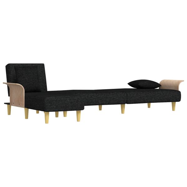 vidaXL L-formet sovesofa 279x140x70 cm stof sort