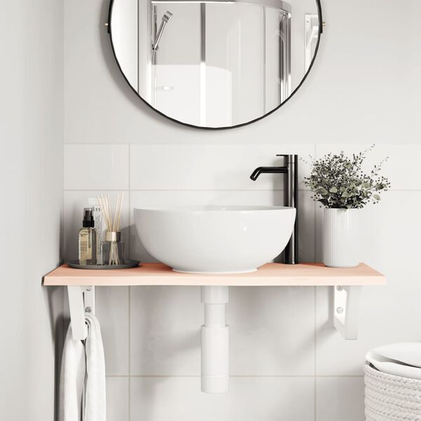 vidaXL badev&aelig;relseshylde st&aring;l og massivt egetr&aelig;