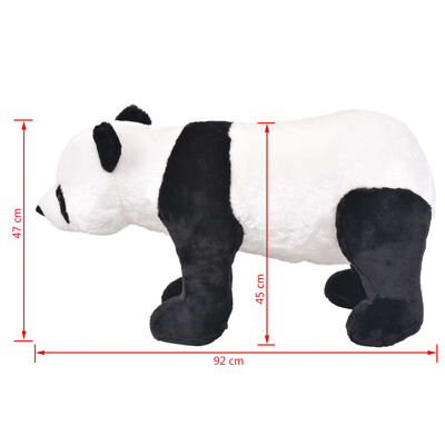 vidaXL stående tøjdyr panda plysstof XXL sort og hvid