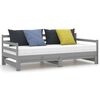 vidaXL daybed med udtræk 2x(90x200) cm massivt fyrretræ grå