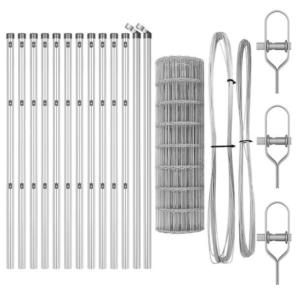 vidaXL Hegn med post S&oslash;lv 0,6 x 25 m St&aring;l og PVC