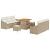 vidaXL Havesofa S&aelig;t 9 stk. Beige polyrattan