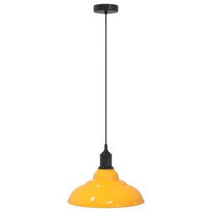vidaXL pendellampe h&oslash;jdejusterbar E27 &Oslash; 31 cm metal glans gul