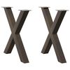 vidaXL spisebordsben X-formet 2 stk. naturst&aring;l 80x(72-73) cm st&aring;l