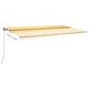 vidaXL markise m. LED + vindsensor 600x300 cm automatisk gul/hvid