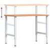 vidaXL arbejdsb&aelig;nk 100x(55-60)x(71,5-98) cm massivt b&oslash;getr&aelig;