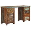 vidaXL piedestal-skrivebord 140x50x77 cm massivt genbrugstr&aelig;