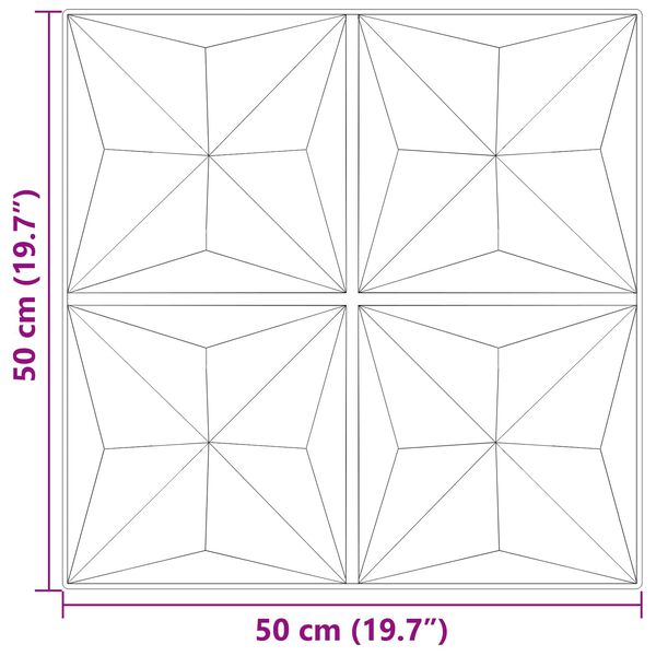 vidaXL V&aelig;gpaneler 12 pcs Origami Beton 50 x 50 cm XPS Skum
