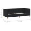 vidaXL daybed med madras og USB 90x200 cm stof sort