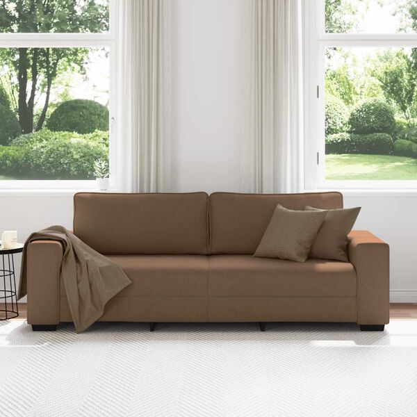 vidaXL 3-personers sofa 220x77x82 cm stof brun