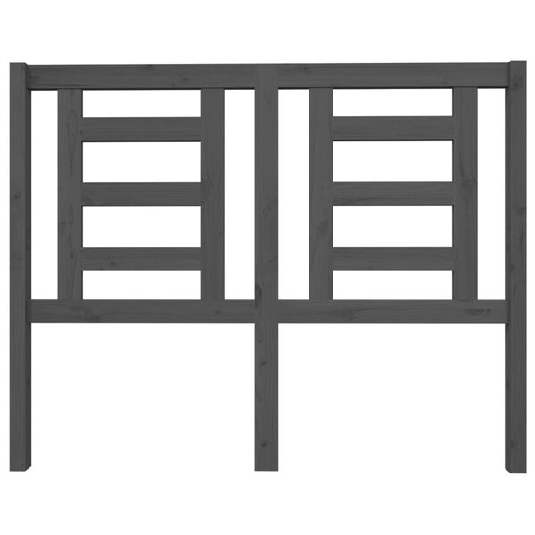 vidaXL sengegærde 126x4x100 cm massivt fyrretræ grå