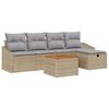 vidaXL Havesofa S&aelig;t 6 stk. Beige Poly rattan